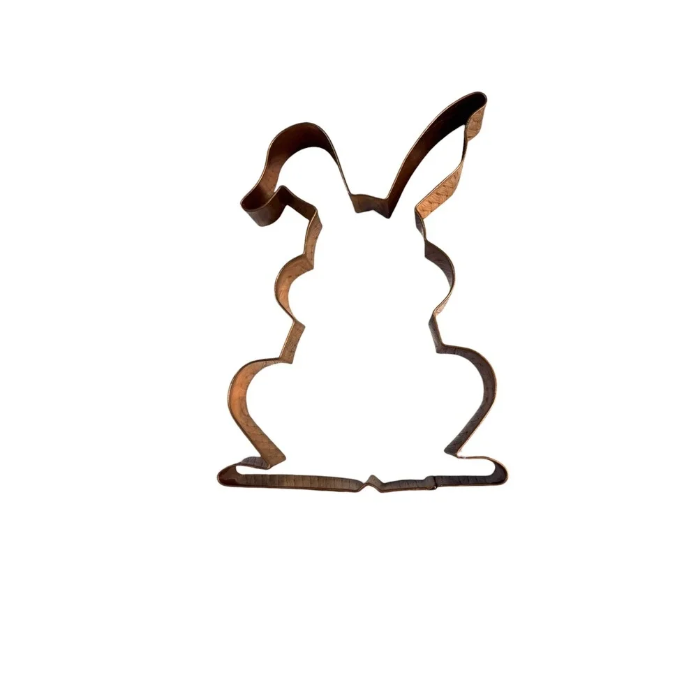 Old River Road Handcrafted Copper Cookie Cutter Set Easter Rabbit Lamb Egg 3pc
